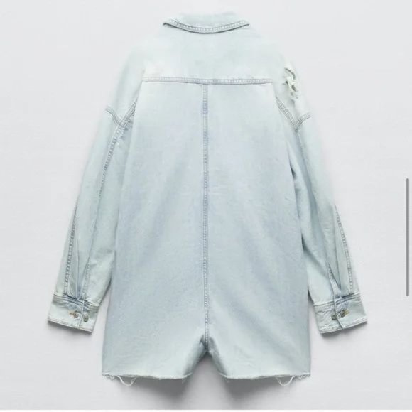 ZARA TRF DENIM SHORT JUMPSUIT - Picture 5 of 9